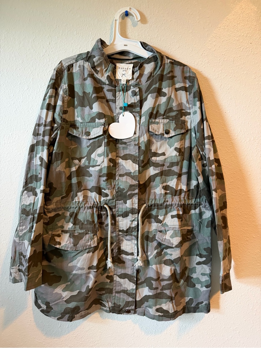 Hayden Girls Camo Jacket in Green and Brown